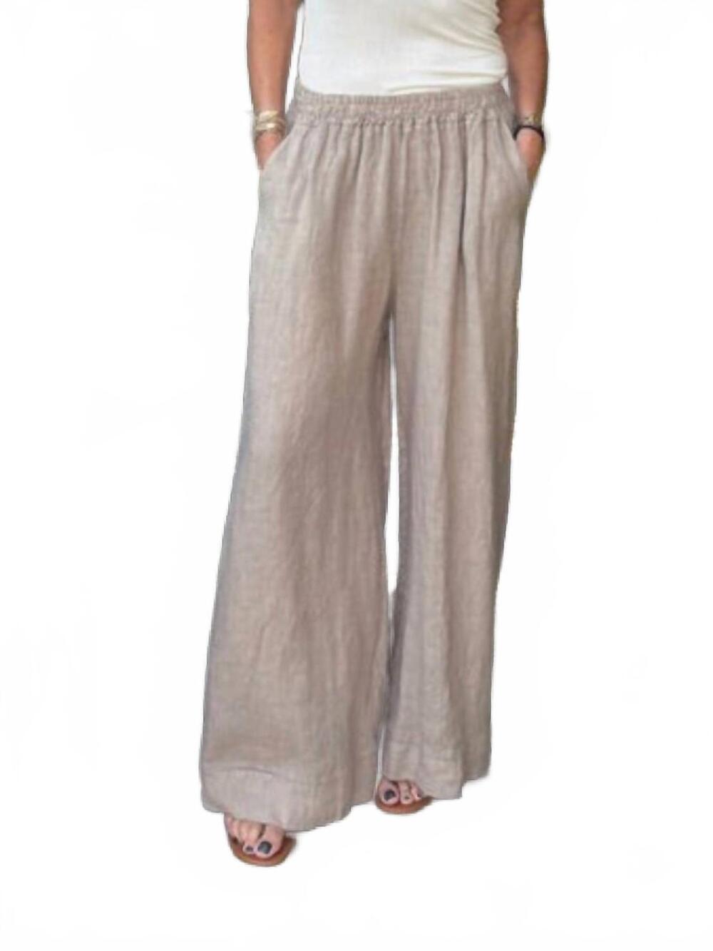 NEW BRAND BAZAR loren linen palazzo pants in camel